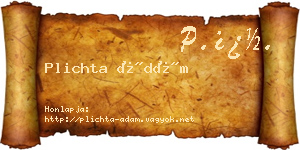 Plichta Ádám névjegykártya