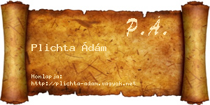 Plichta Ádám névjegykártya